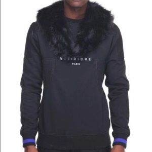 VIE RICHE MESH CREW NECK SWEATER Detachable Fur XL